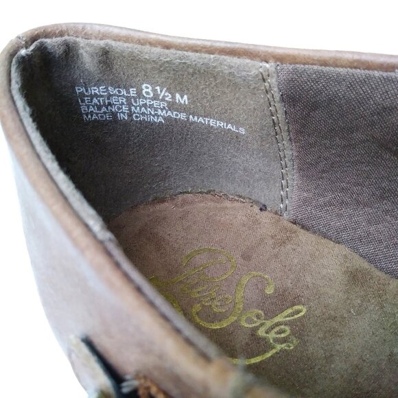 Pure Sole "Rowdy" Leather Chestnut Brown Shootie Bootie- 8.5M - Picture 9 of 9